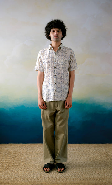 Amsterdam Ride – Hand Block Printed Cotton Men’s Shirt