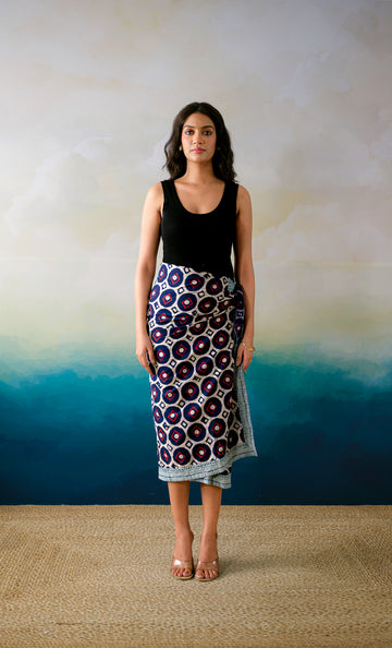Udaipur Wrap Skirt (indigo_2)