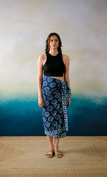 Udaipur Essence Wrap Skirt (indigo_3)