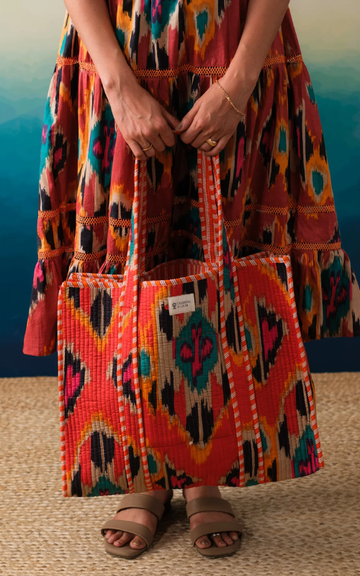 Hand Block Printed Tote Bags | Reversible & Handmade