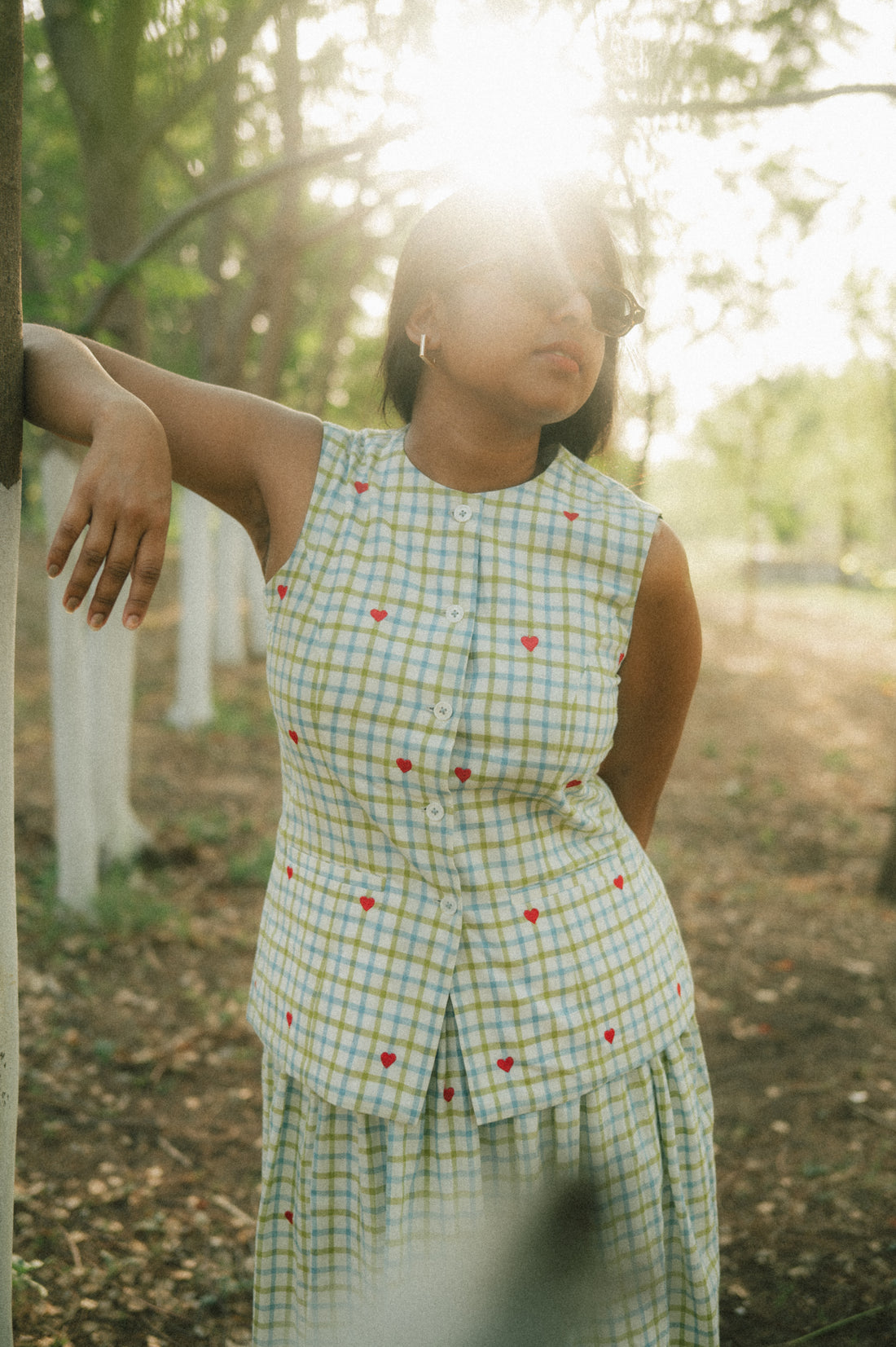 Shop Penelope Gingham Vest Top | Buy the Cotton Waistcoat For Women