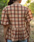 Shop Venus Gingham Peplum Tie Top | Buy Online