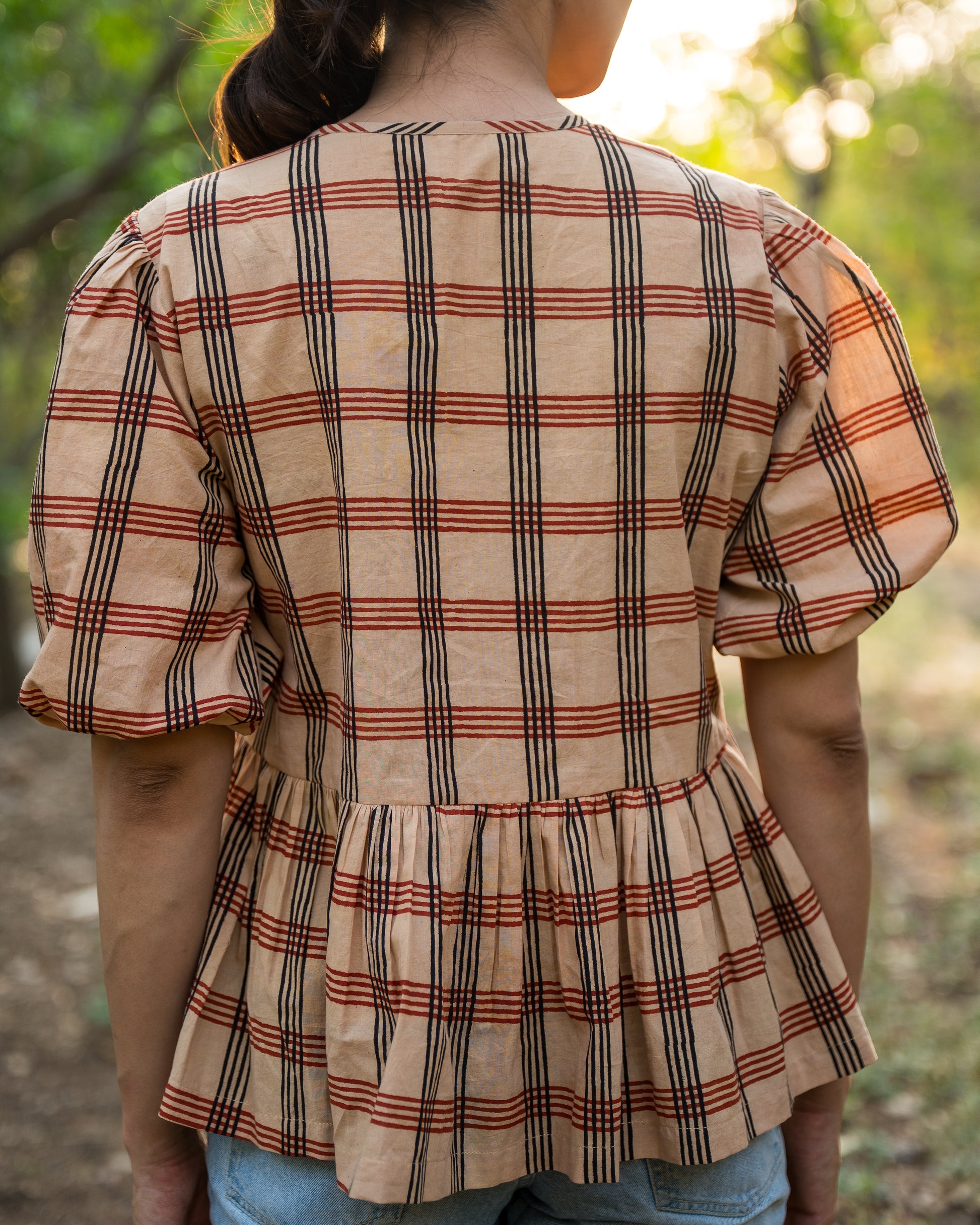 Shop Venus Gingham Peplum Tie Top | Buy Online
