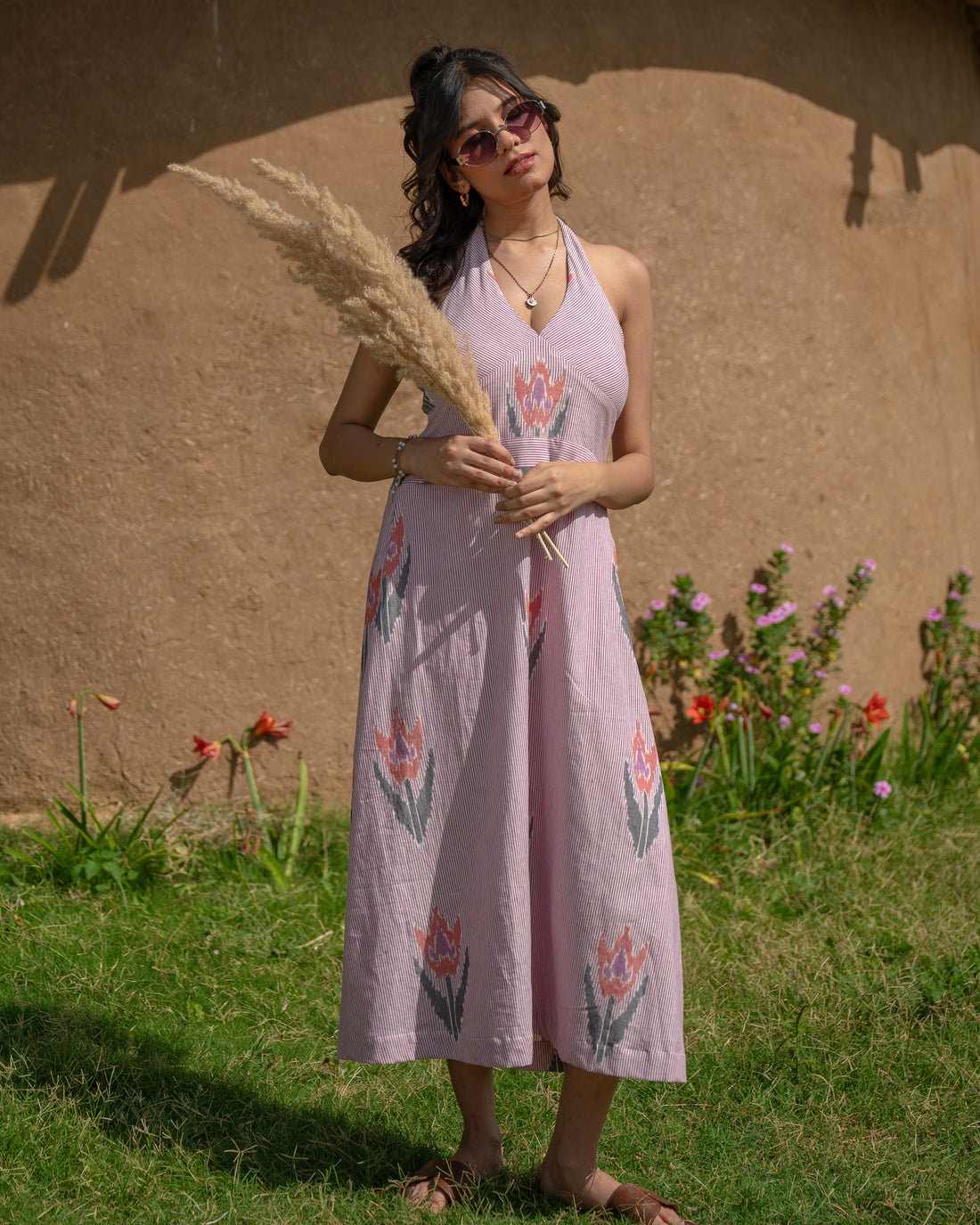 Shop Desert Rose Ikkat Midi Dress | Buy Lavender Midi Dress online