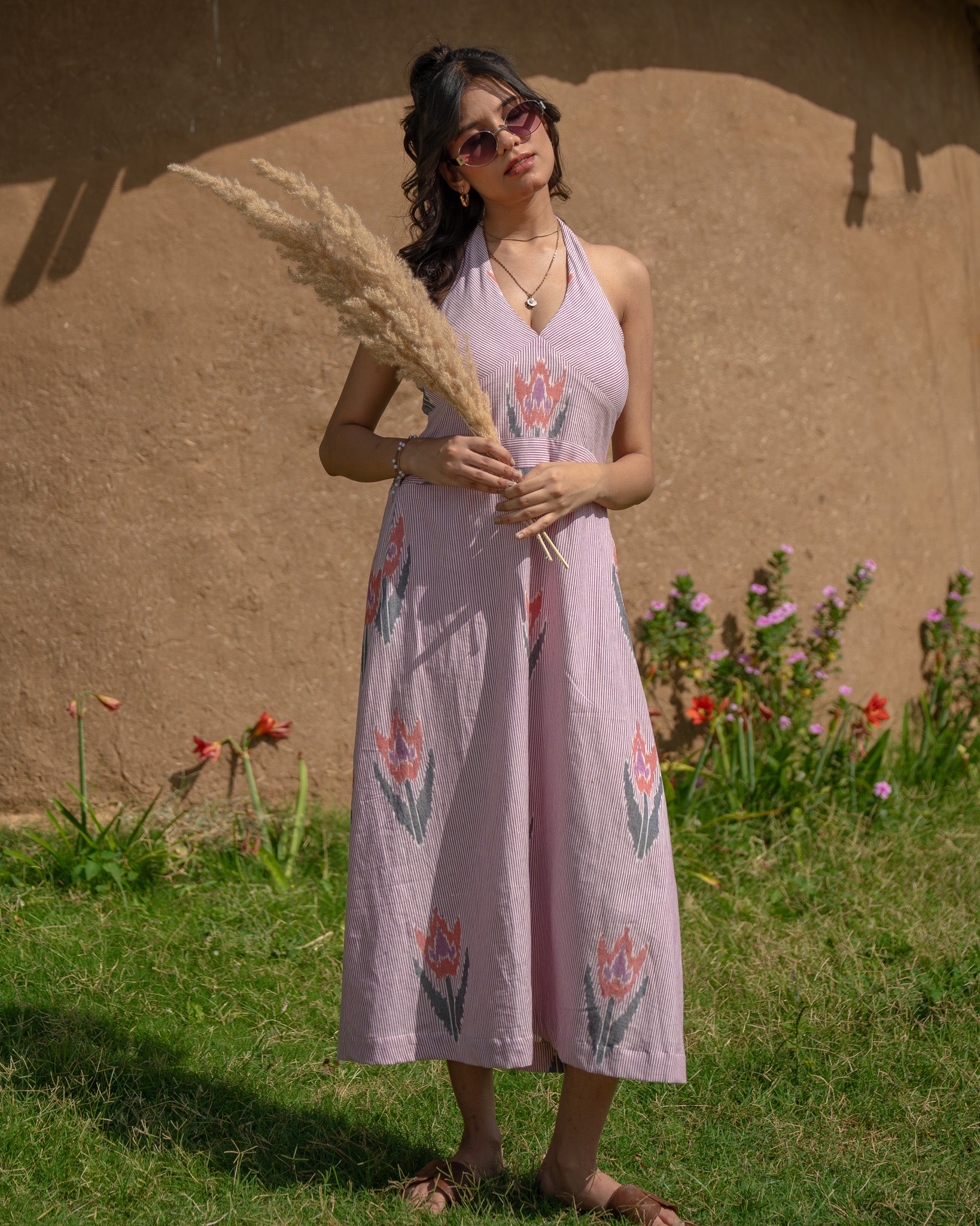 Shop Desert Rose Ikkat Midi Dress | Buy Lavender Midi Dress online