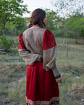 Shop Maya Upcycled Maheshwari Silk Dress | Buy Online | Red, Beige, Black