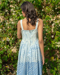 Shop Rhea Milkmaid Midi Dress | Arashi Shibori | Buy Linen Summer Maxi Dress