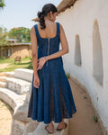 Shop Artemis Handloom Denim Midi Dress | Buy Online