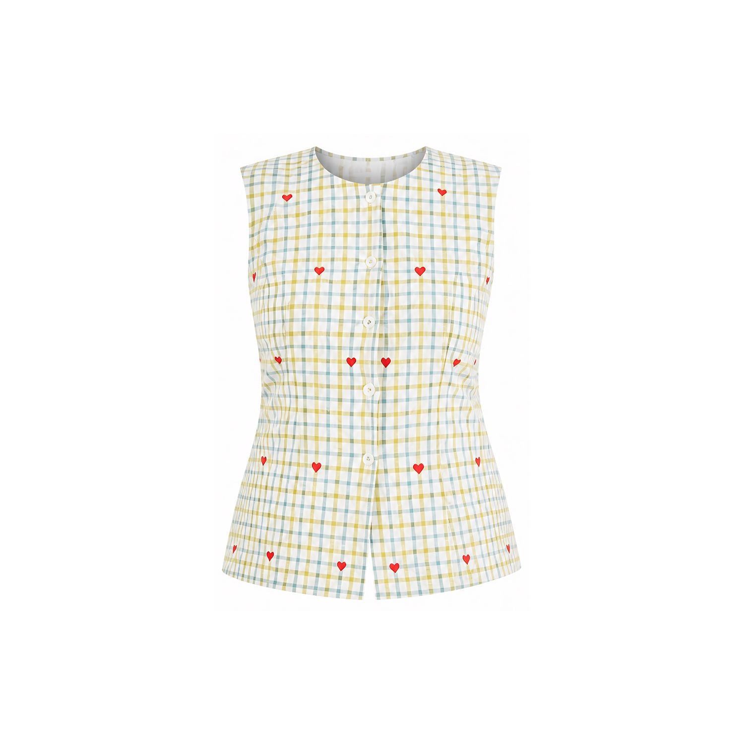 Shop Penelope Gingham Vest Top | Buy the Cotton Waistcoat For Women