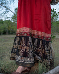 Shop Maya Upcycled Maheshwari Silk Dress | Buy Online | Red, Beige, Black
