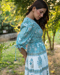 Buy Delia Block Print Cotton Maxi Dress | Boat Neck Maxi | Shop Boho Dresses