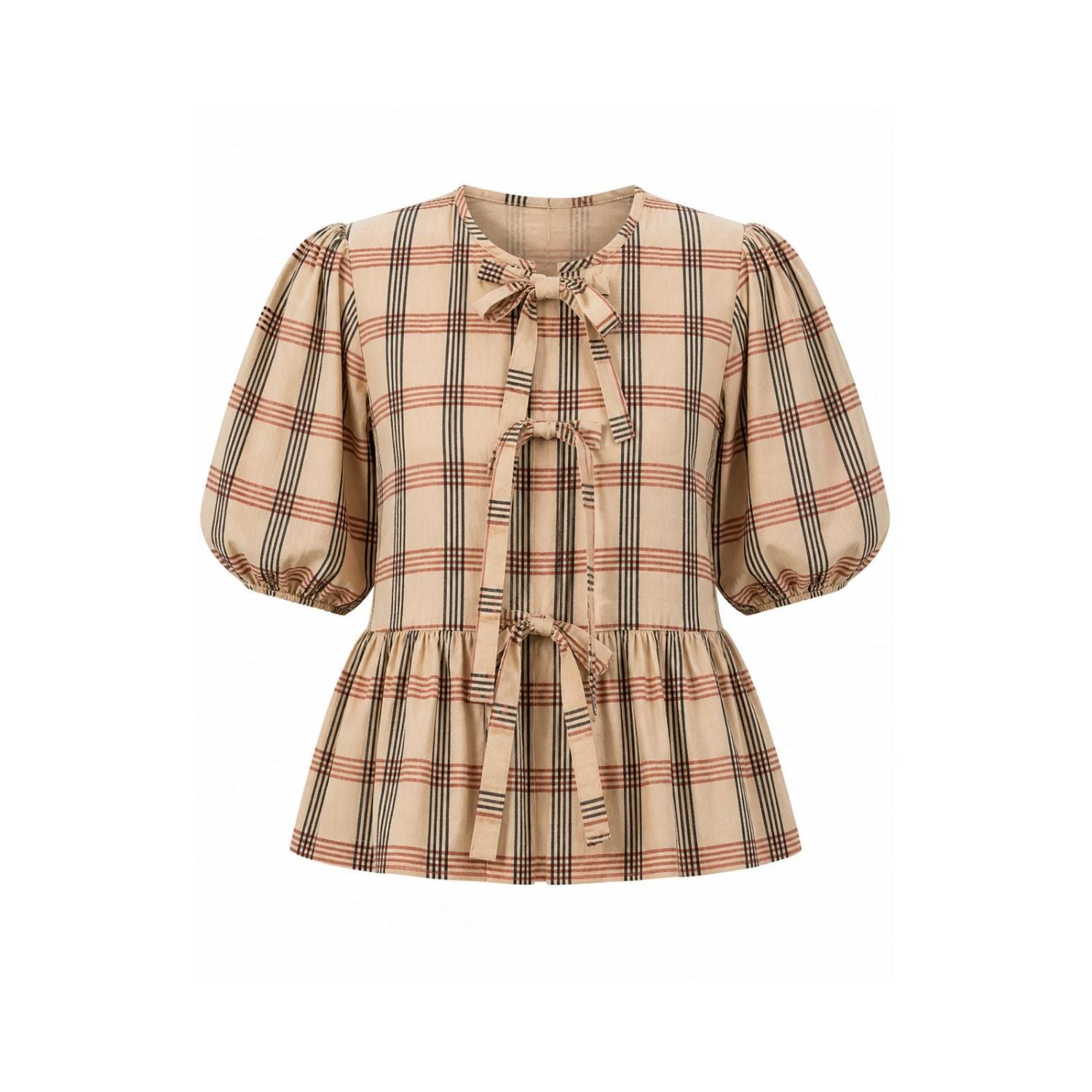 Shop Venus Gingham Peplum Tie Top | Buy Online