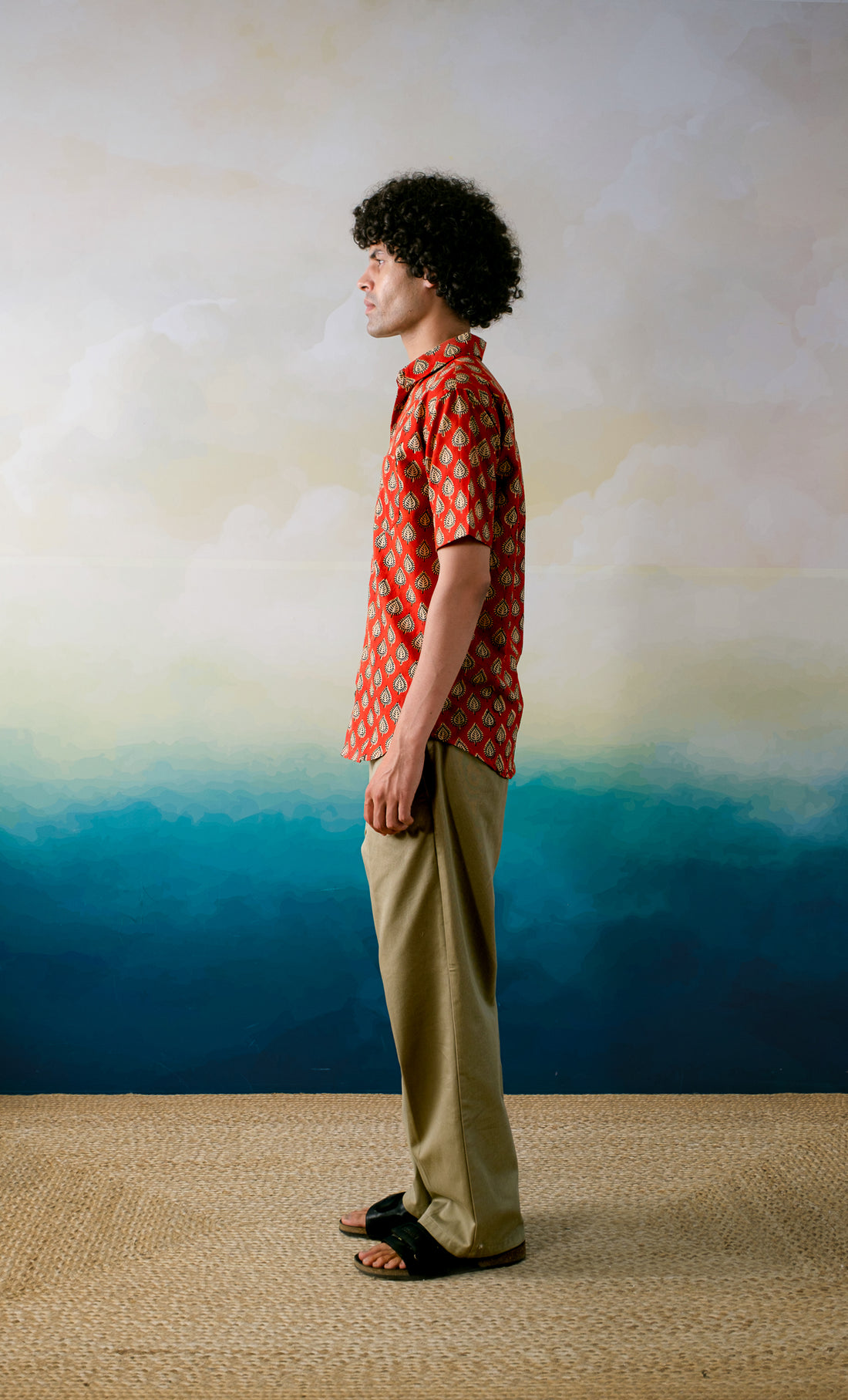 Mallorca Sun – Hand Block Printed Cotton Men’s Shirt