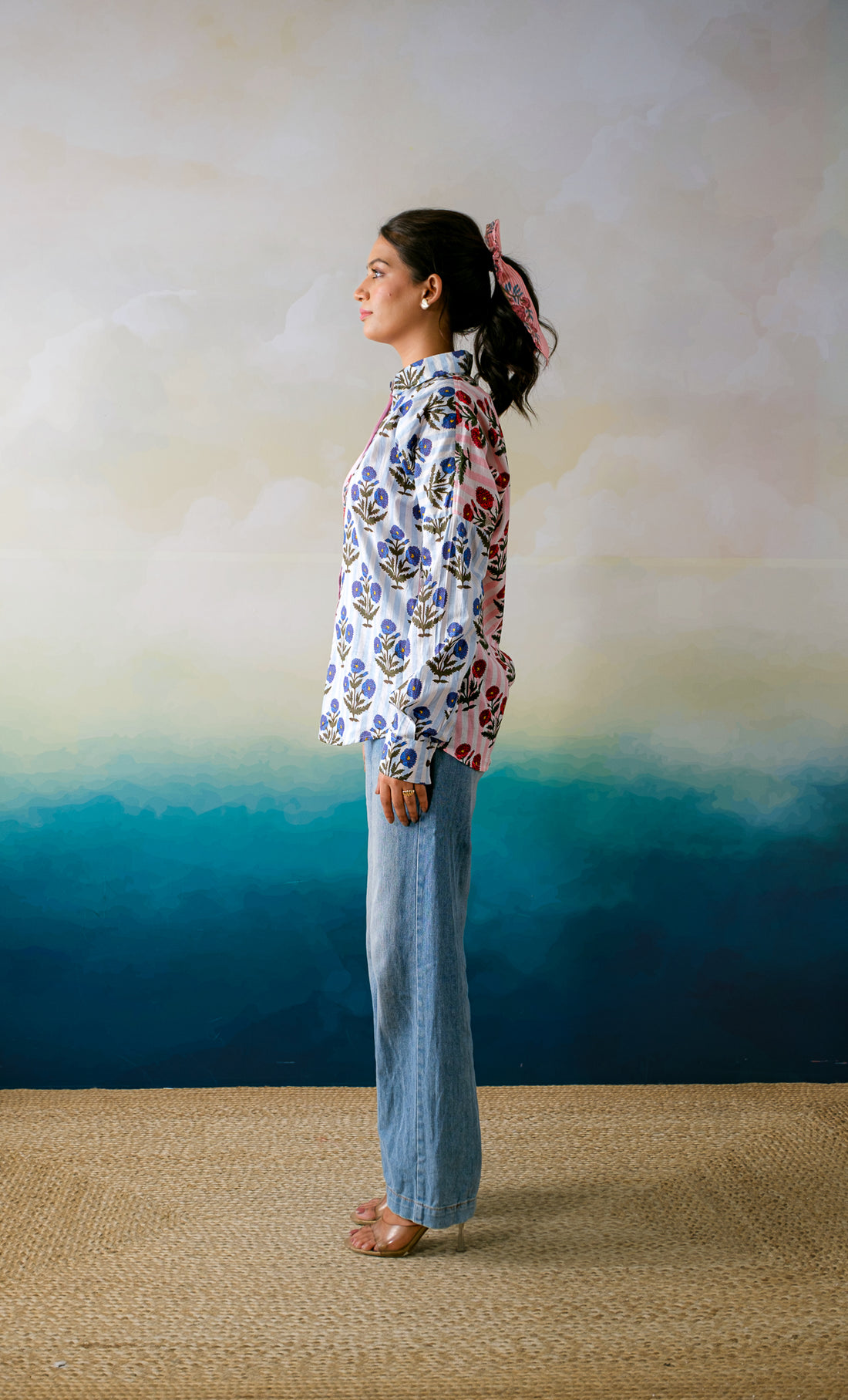 London Style – Hand Block Printed Cotton Collared Shirt -1