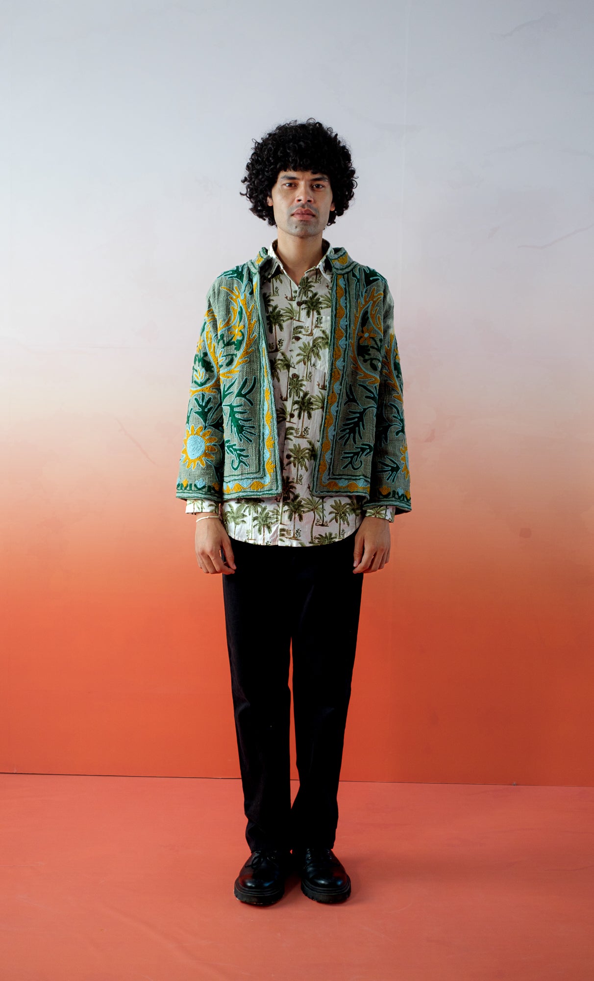 Samarkand Heritage – Suzani Embroidered Cotton Jacket - Green