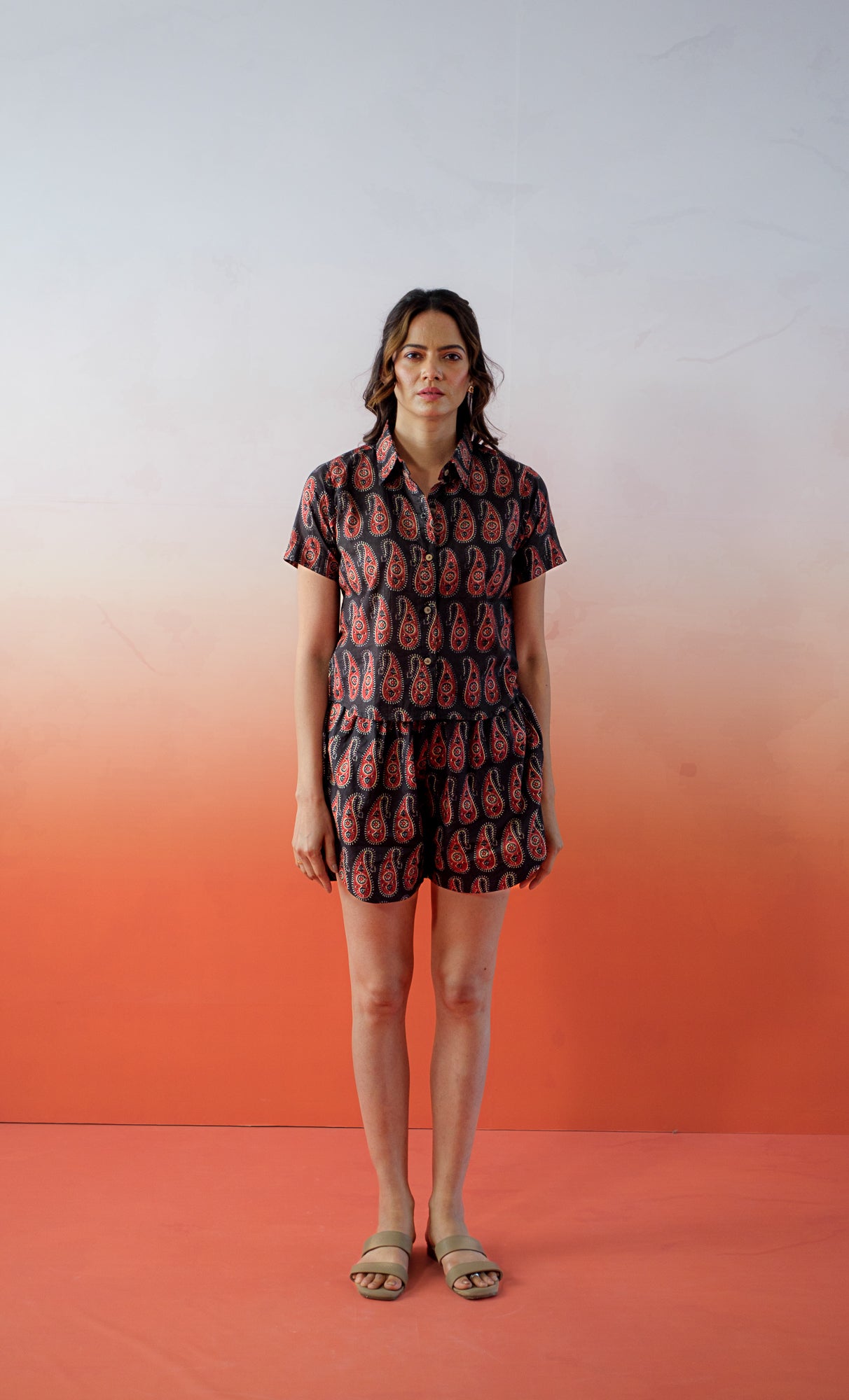 Paisely Farm Shorts Set