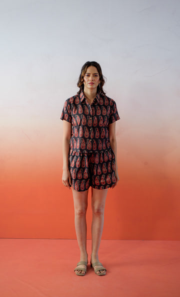Paisely Farm Shorts Set