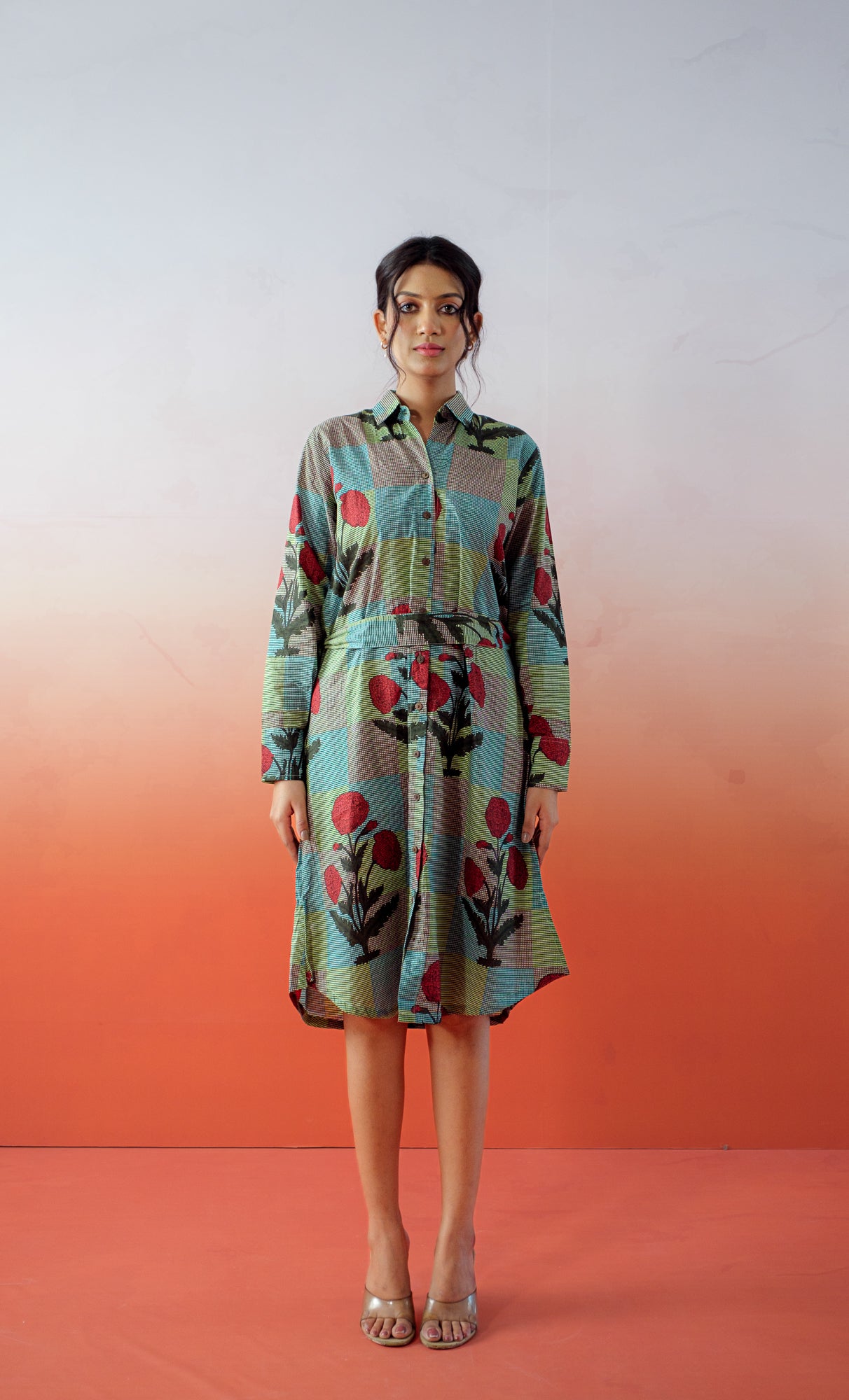 The Singapore Edit – Hand Block Printed Cotton Shirt Dress -Poppy Farm