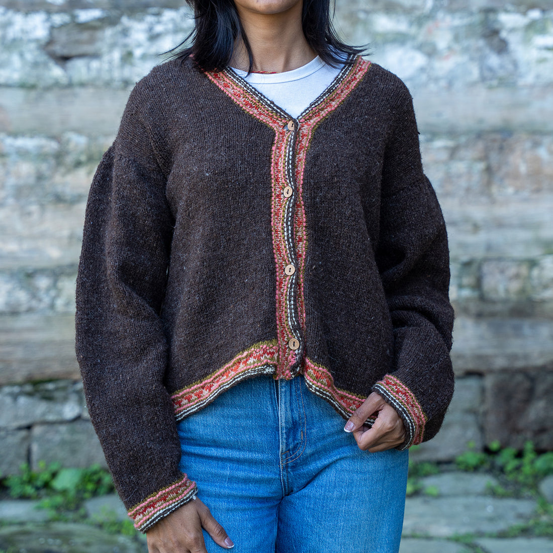 Altair Wool Cardigan – Dark Brown