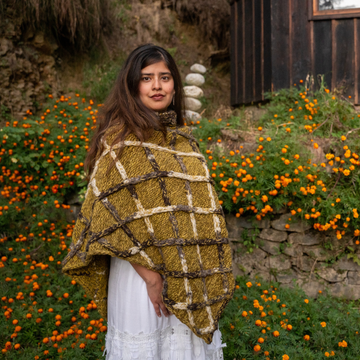 Capella Cable Poncho – Dark Green